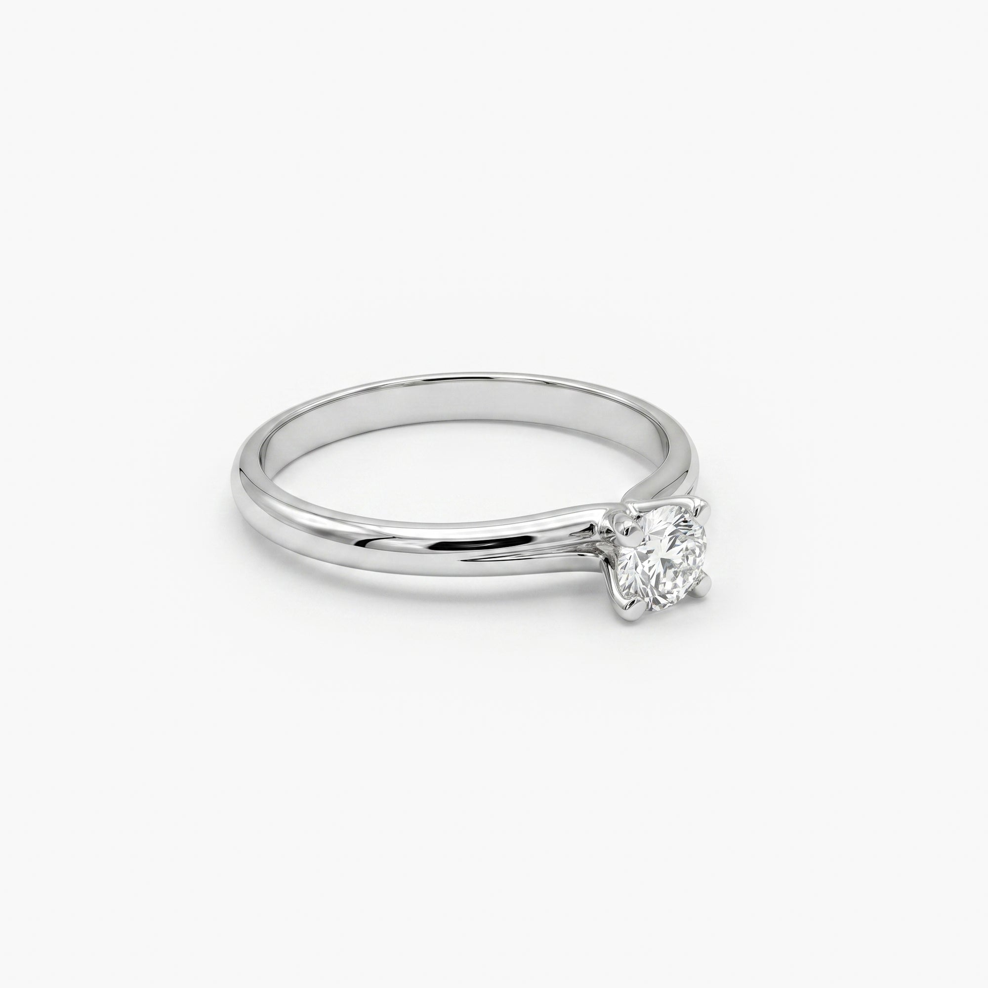 18ct White Gold 0.34ct Diamond Four-Claw Solitaire Engagement Ring