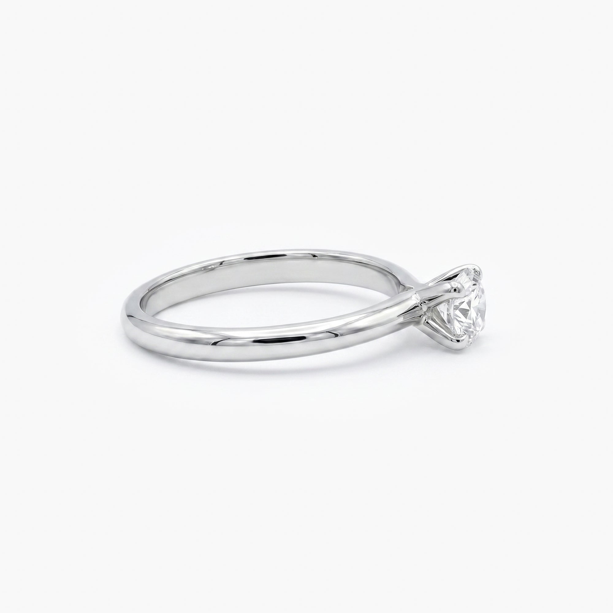 18ct White Gold 0.34ct Diamond Four-Claw Solitaire Engagement Ring