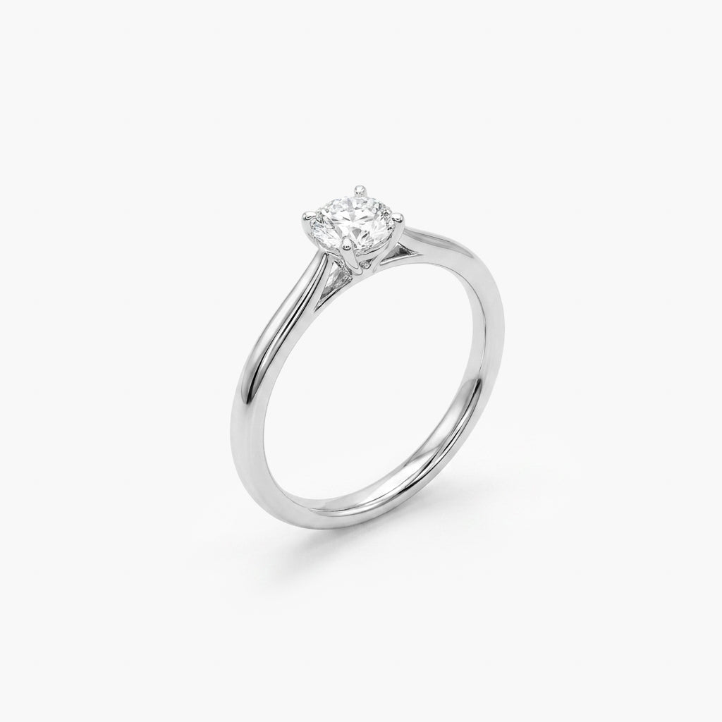 18ct White Gold Solitaire 0.50ct Diamond Engagement Ring