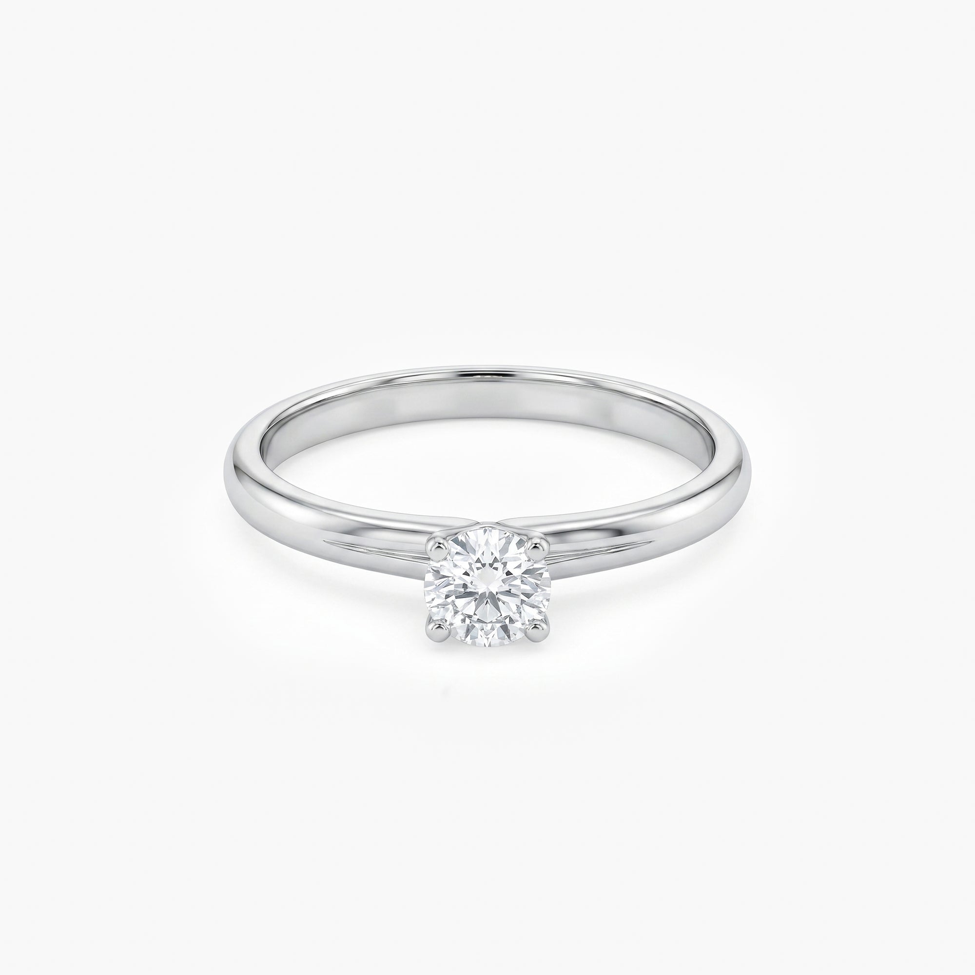 18ct White Gold 0.34ct Diamond Four-Claw Solitaire Engagement Ring