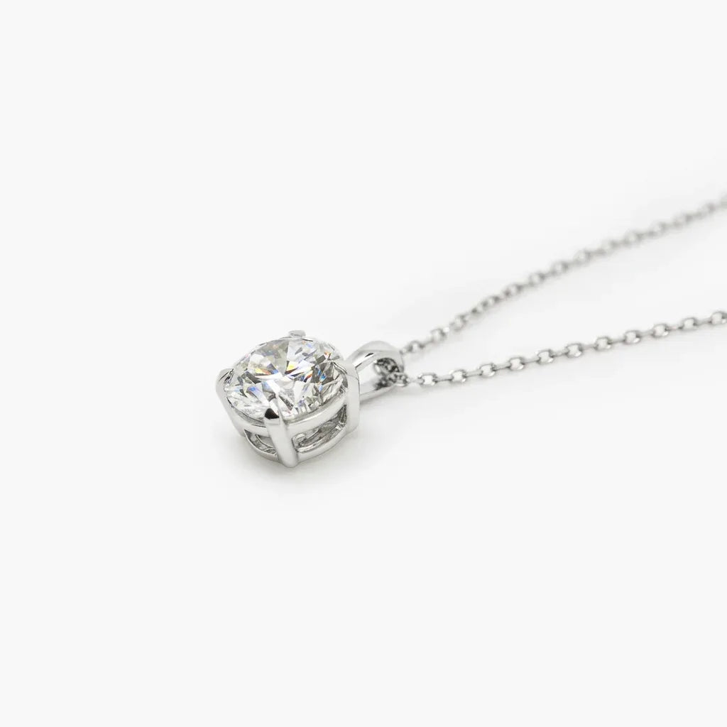 18ct White Gold Lab Grown Diamond Solitaire Pendant Necklace