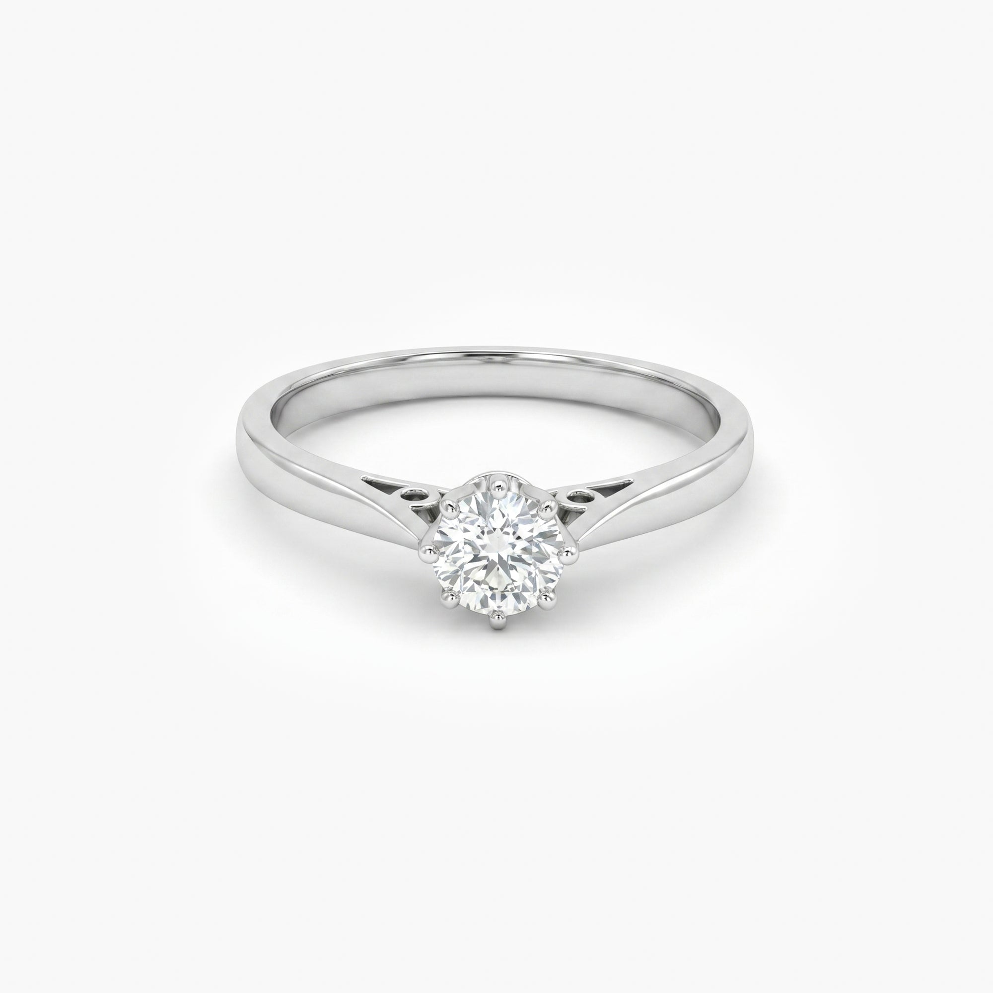 18ct White Gold Solitaire Diamond Ring