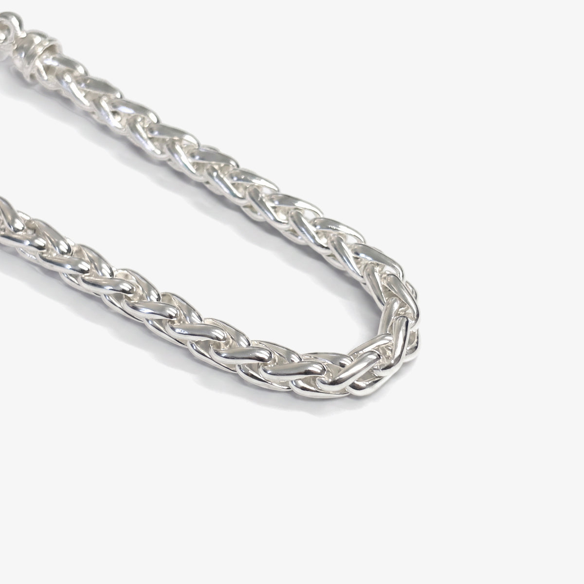 Sterling Silver Heavy Spiga Chain Bracelet detail view