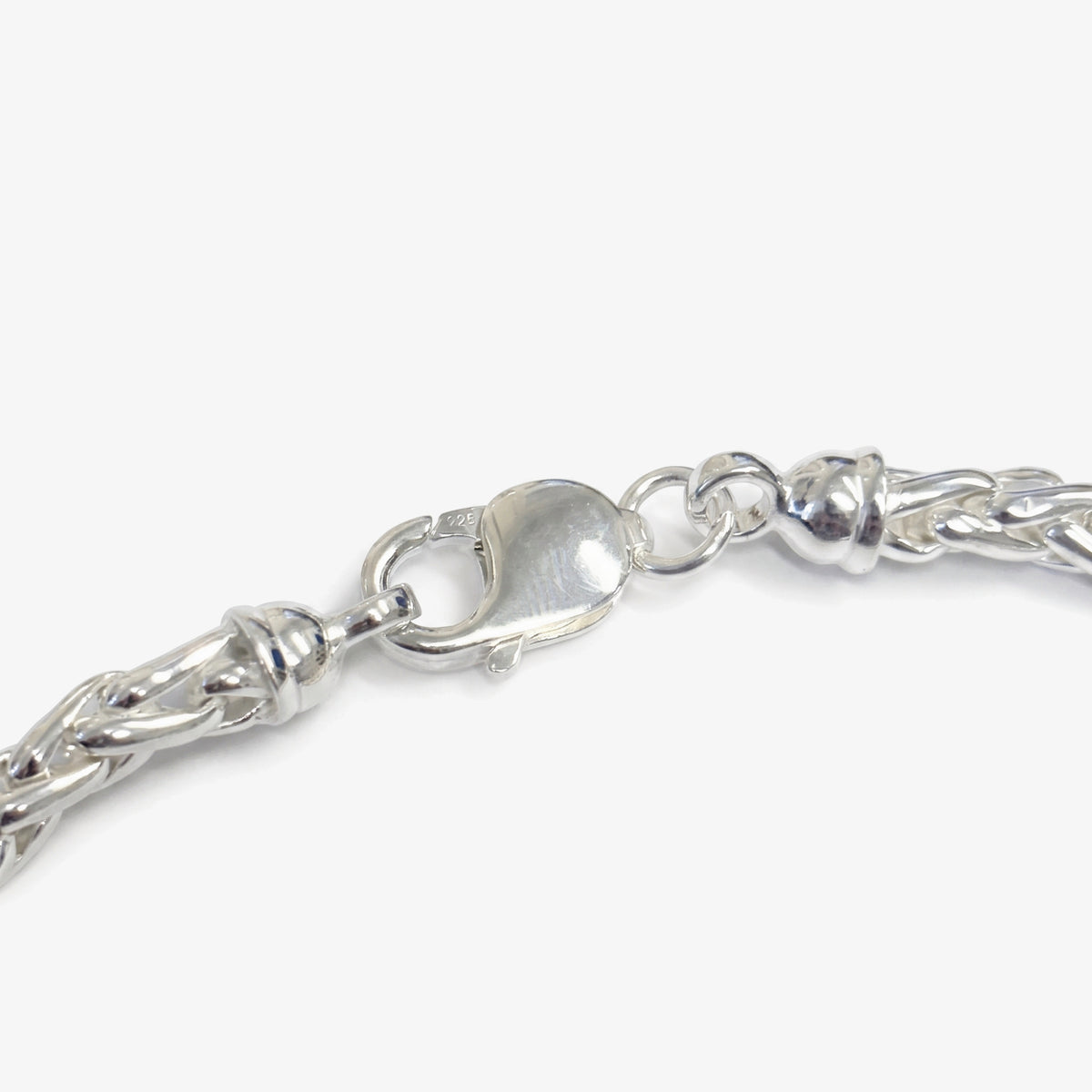Sterling Silver Heavy Spiga Chain Bracelet clasp view