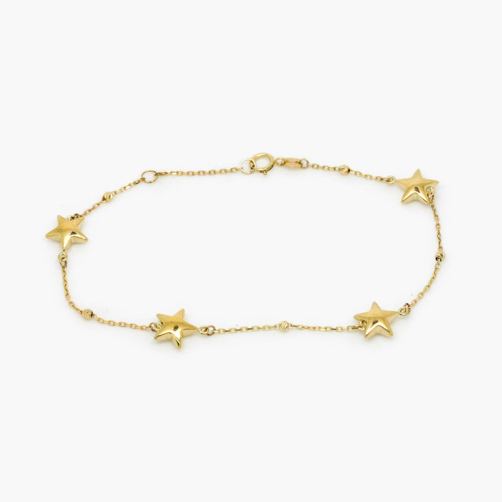 Five Star Bracelet in 9ct Yellow Gold - Jordans Jewellers