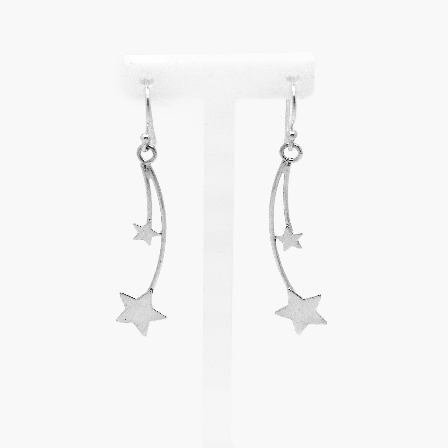 Silver Shooting Star Drop Earrings - Jordans Jewellers