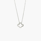 Diamond Clover Pendant Necklace in 9ct White Gold - Jordans Jewellers