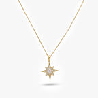 18ct Yellow Gold Diamond Star Pendant Necklace