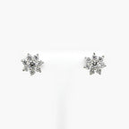 Silver CZ Flower Stud Earrings - Jordans Jewellers