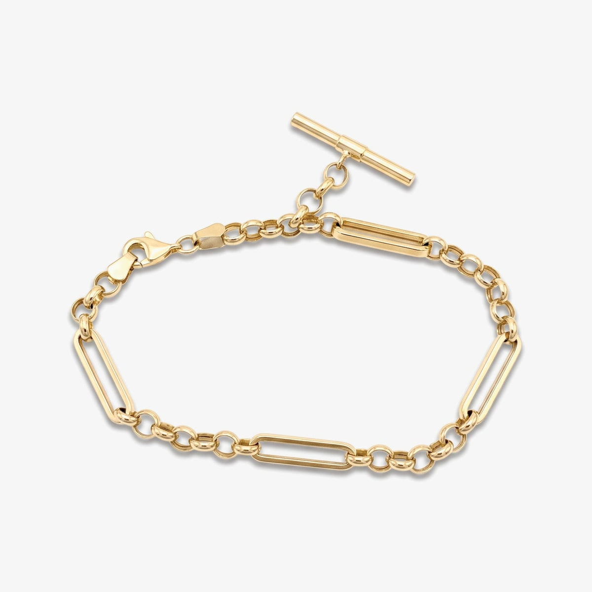 9ct Yellow Gold T-Bar Chain Bracelet