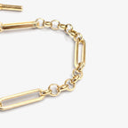 9ct Yellow Gold T-Bar Chain Bracelet detail view