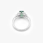 18ct White Gold Teal Tourmaline and Diamond Ring
