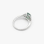 18ct White Gold Teal Tourmaline and Diamond Ring