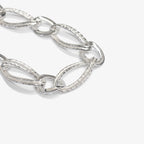 Sterling Silver Double Textured Oval Bracelet detail