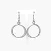 Silver Circle Drop Earrings