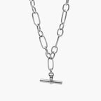 Silver Link Chain Necklace with Suspended T-Bar - Jordans Jewellers