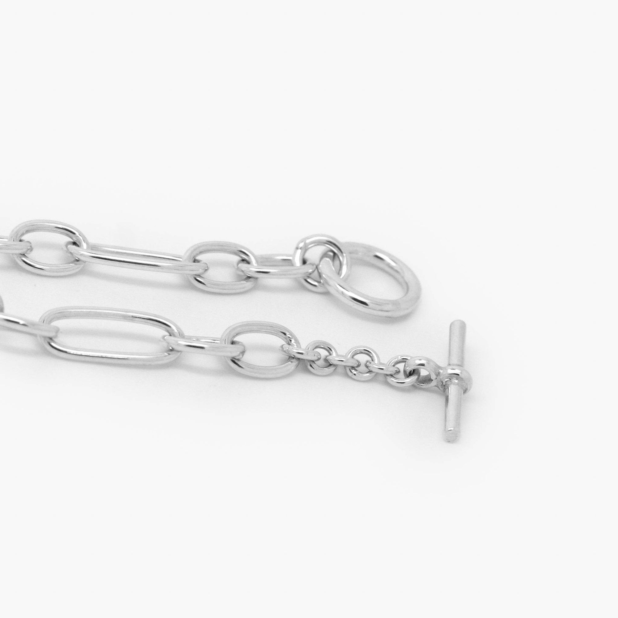 Silver Link Chain Necklace with Suspended T-Bar - Jordans Jewellers