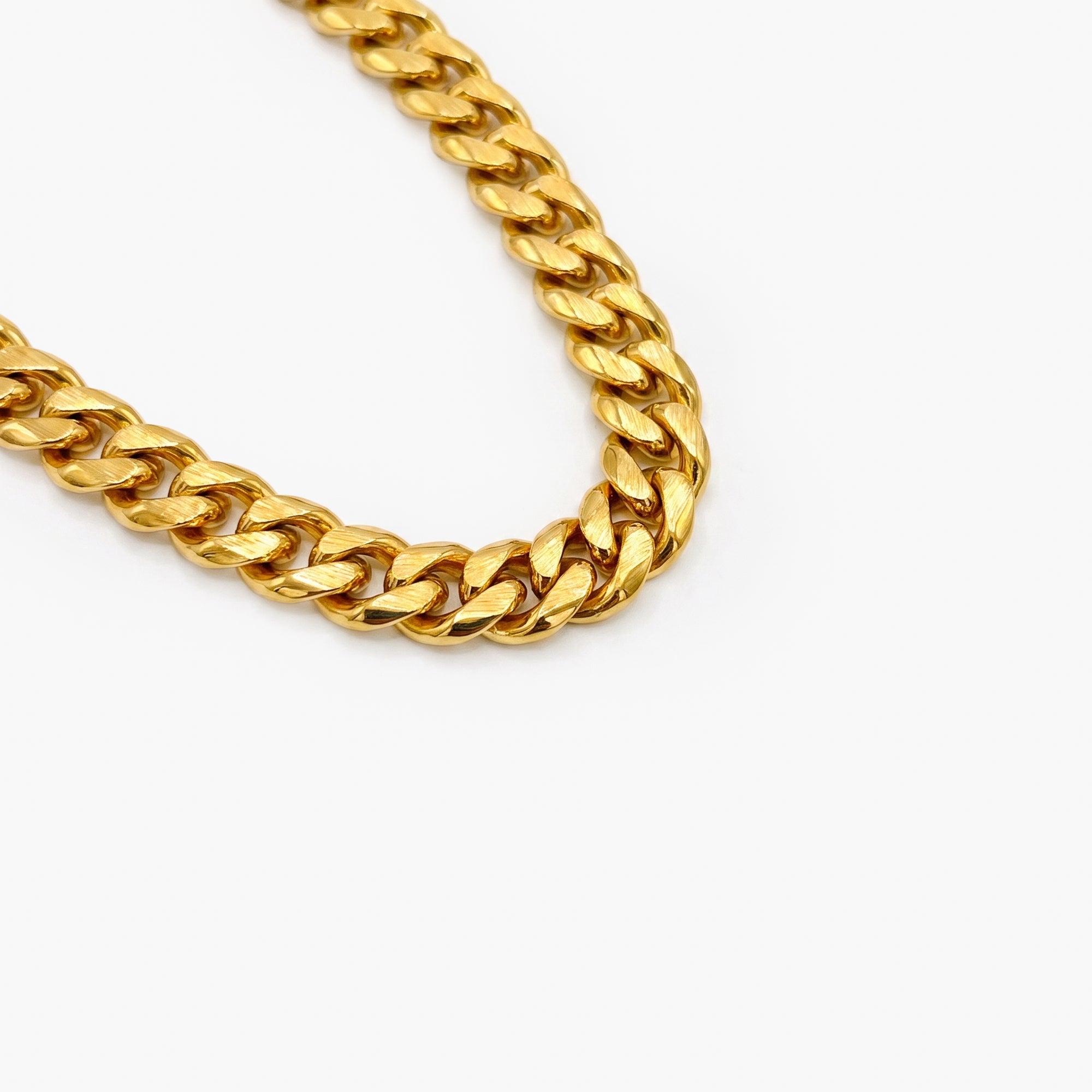 Men's Gold Colour Stainless Steel 8mm Cuban Link Bracelet