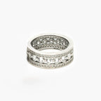 Silver Three Row Cubic Zirconia Band Ring - Jordans Jewellers