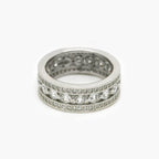 Silver Three Row Cubic Zirconia Band Ring - Jordans Jewellers