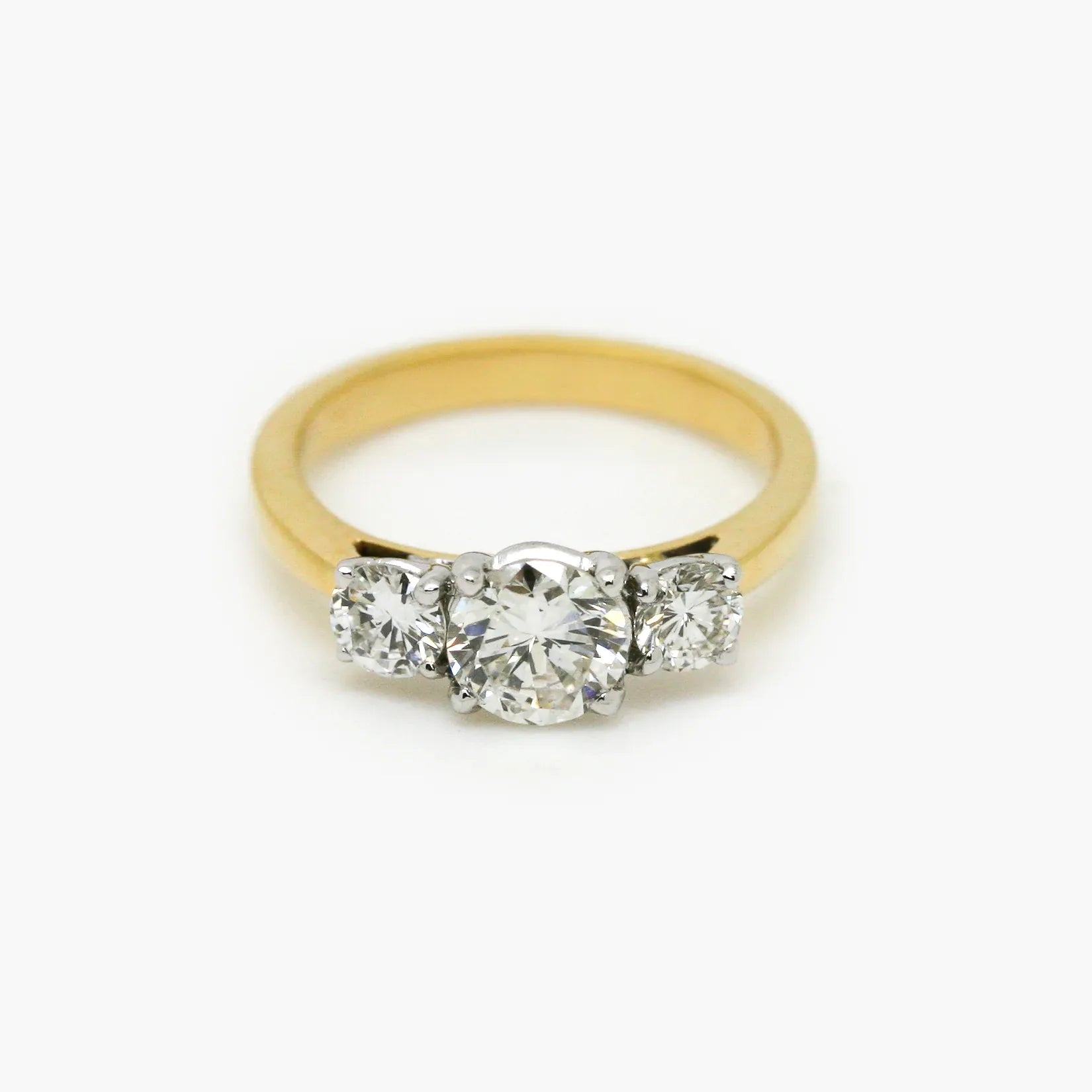18ct Gold 1.37ct Diamond Three Stone Ring - Jordans Jewellers