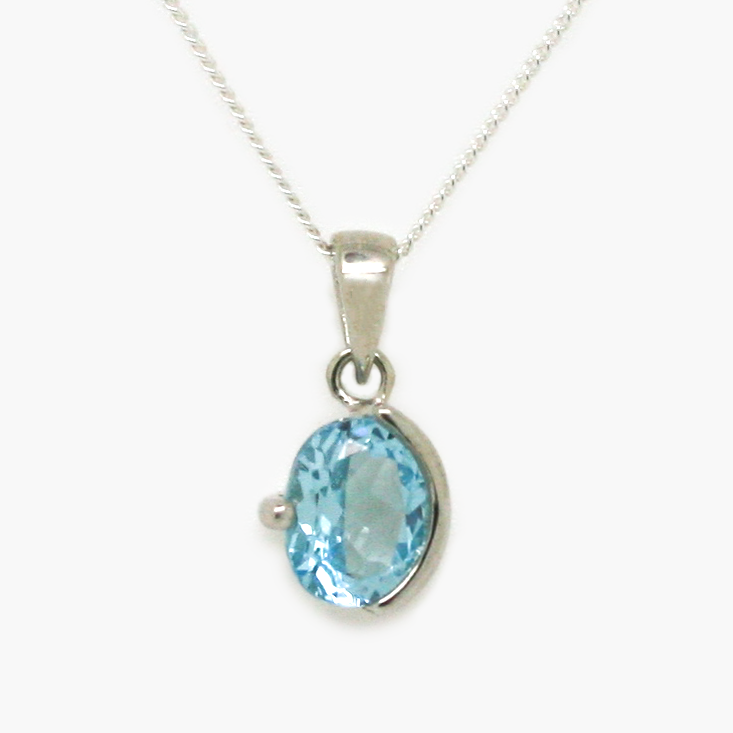 NEW Blue Topaz Pendant Necklace