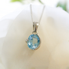 NEW Blue Topaz Pendant Necklace