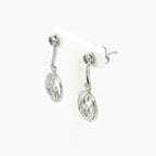 Silver Blue Topaz & Amethyst Drop Earrings - Jordans Jewellers