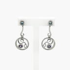Silver Blue Topaz & Amethyst Drop Earrings - Jordans Jewellers