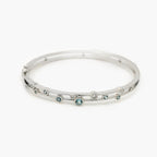 Two-Row Silver Blue Topaz CZ Bracelet - Jordans Jewellers