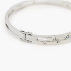 Two-Row Silver Blue Topaz CZ Bracelet - Jordans Jewellers