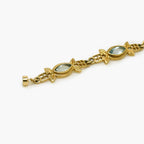 Pre-Owned 9ct Gold Blue Topaz Bracelet - Jordans Jewellers