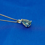9ct White Gold London Blue Topaz Pear Pendant Necklace - Jordans Jewellers