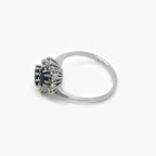 Sapphire & Diamond Cluster Toi et Moi Ring - Jordans Jewellers