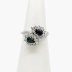 Sapphire & Diamond Cluster Toi et Moi Ring - Jordans Jewellers
