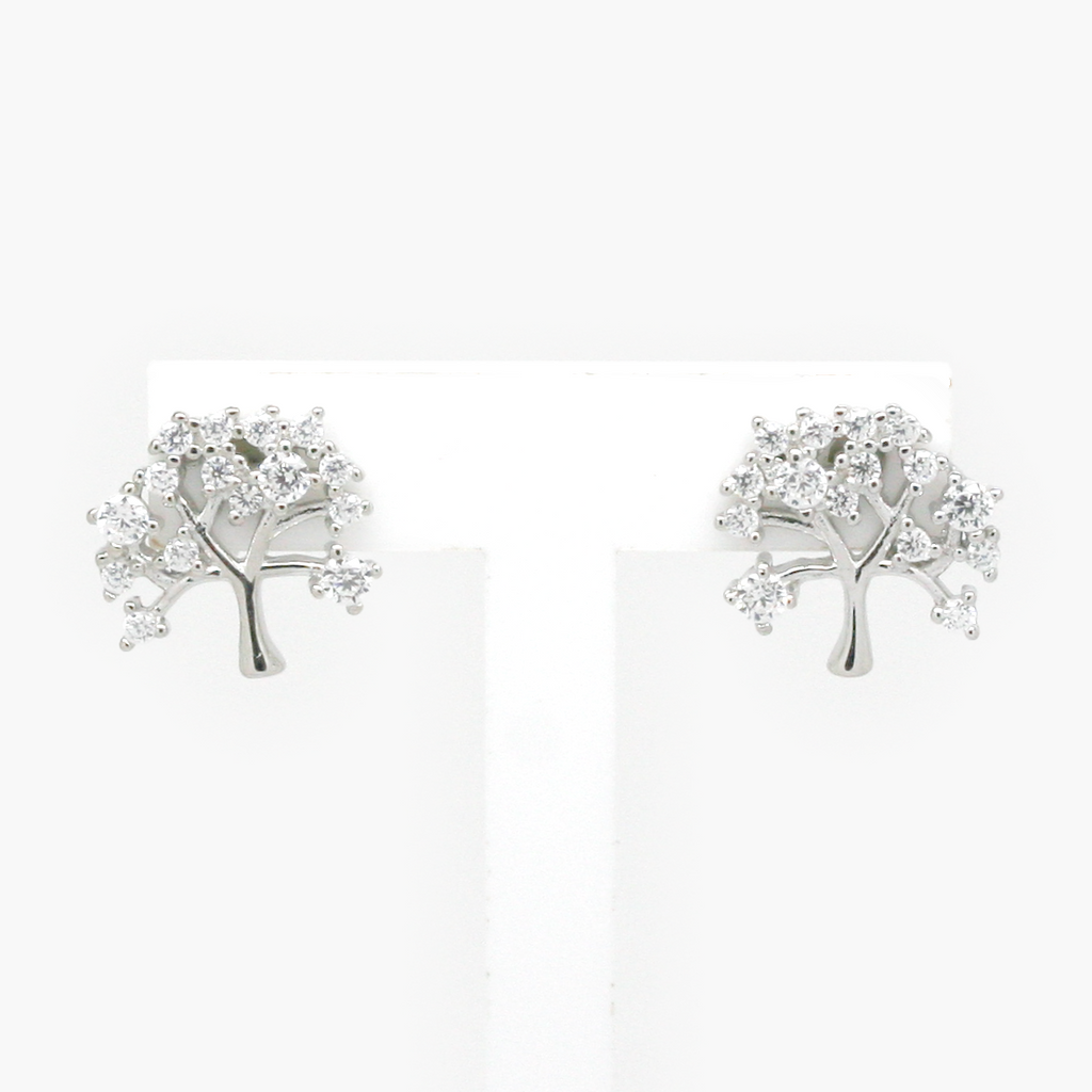 NEW CZ Tree of Life Stud Earrings