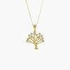 CZ Tree of Life Pendant Necklace in 9ct Yellow Gold - Jordans Jewellers