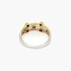 9ct Tri-Tone Gold Diamond Bubble Ring - Jordans Jewellers
