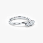 18ct White Gold Diamond Three Stone Twist Ring
