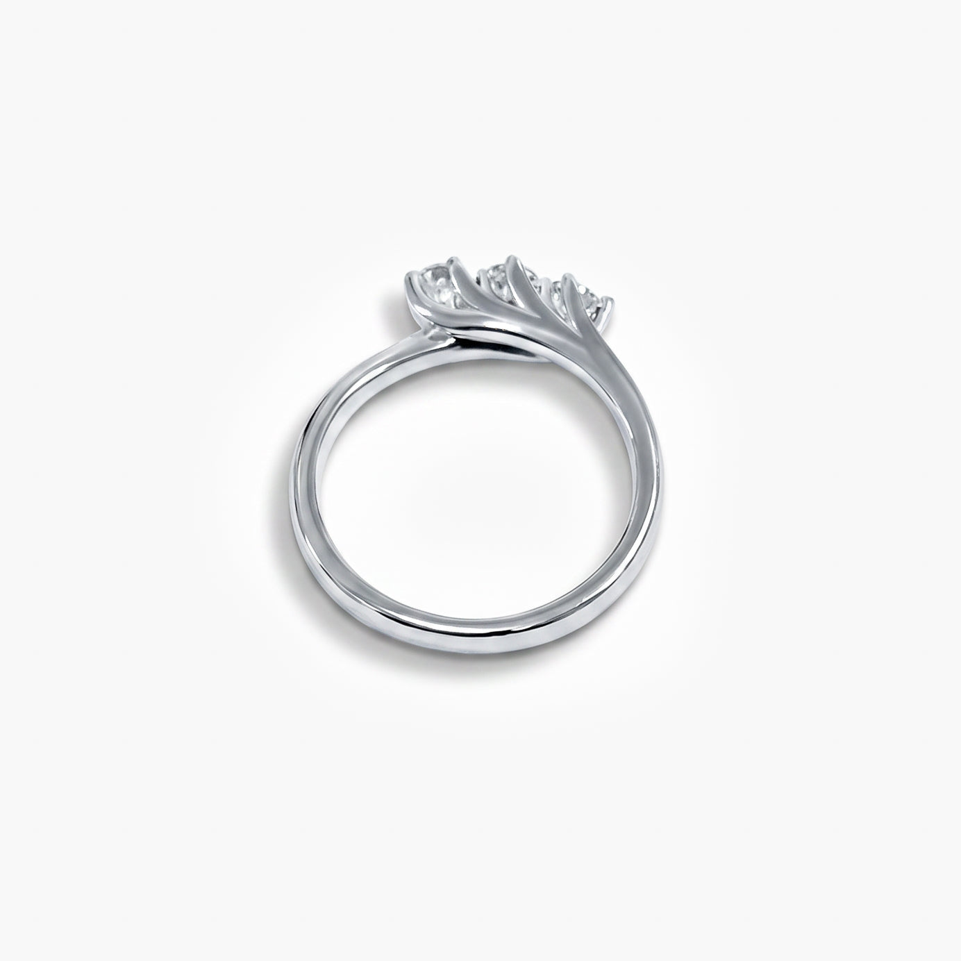 18ct White Gold Diamond Three Stone Twist Ring