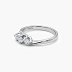 18ct White Gold Diamond Three Stone Twist Ring