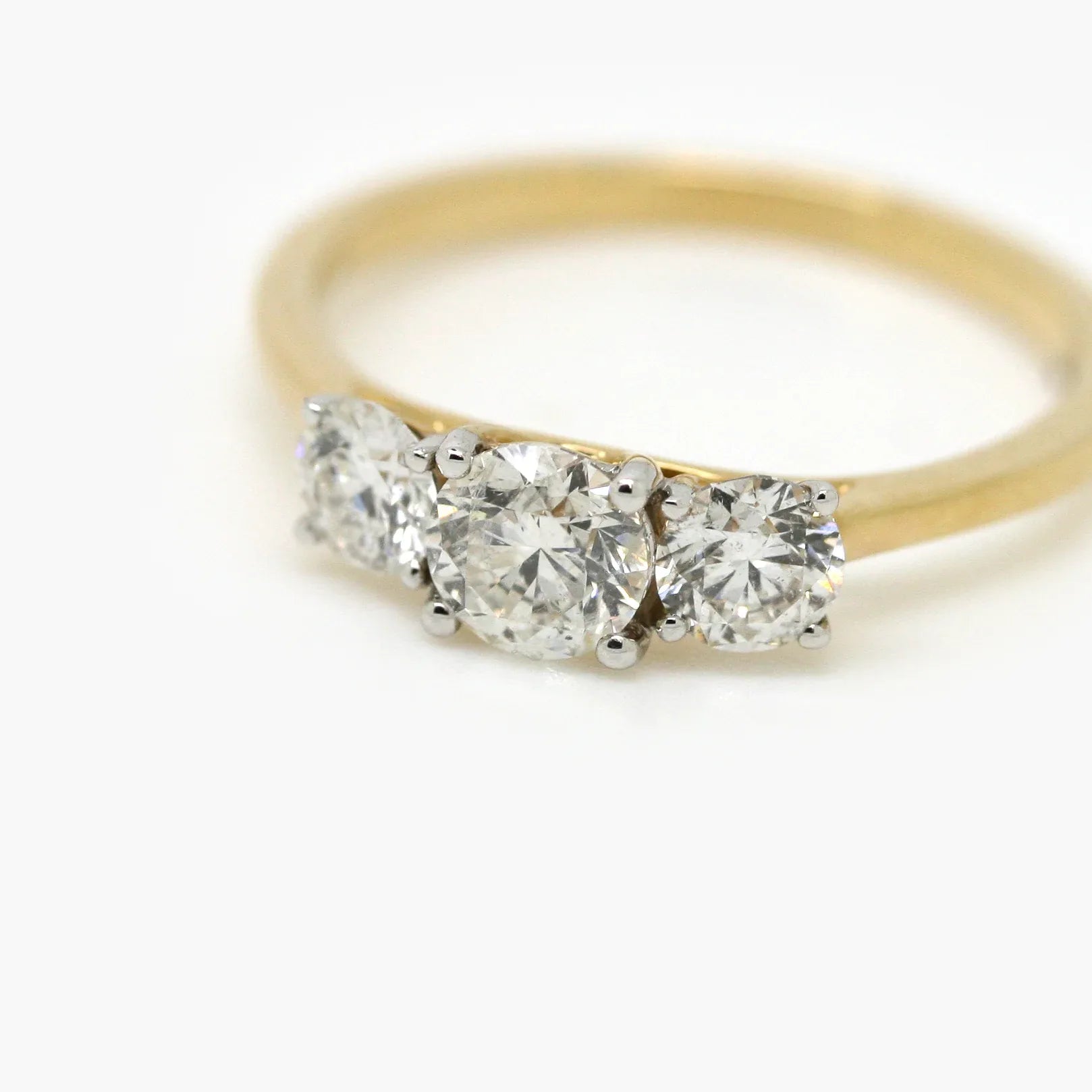 9ct Yellow Gold 1.05ct Three-Stone Diamond Ring - Jordans Jewellers