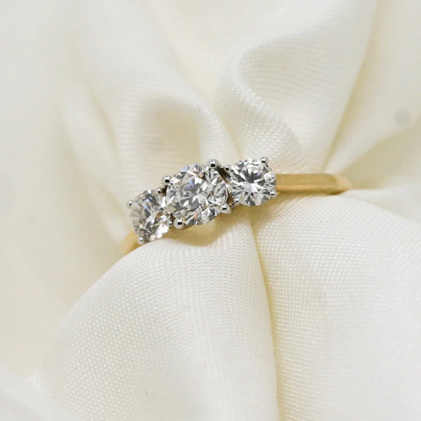 9ct Yellow Gold 1.05ct Three-Stone Diamond Ring - Jordans Jewellers