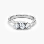 18ct White Gold Diamond Three Stone Twist Ring