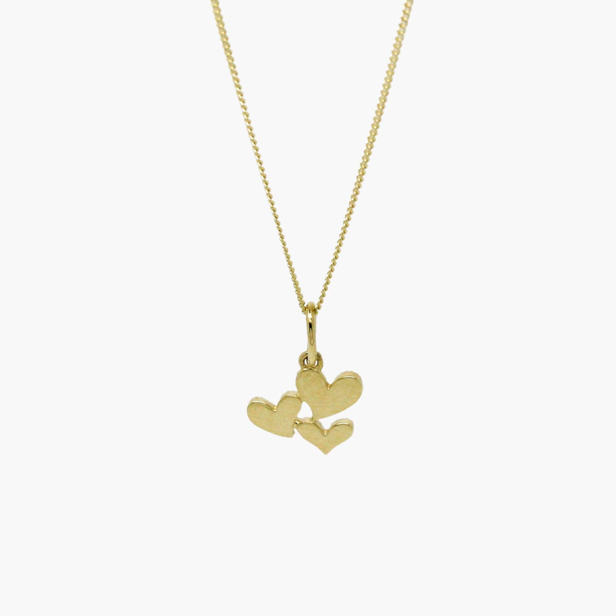 Triple Heart Pendant Necklace in 9ct Yellow Gold - Jordans Jewellers