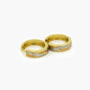 Textured Tri-Tone Huggie Earrings in 9ct Gold - Jordans Jewellers