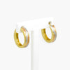 Textured Tri-Tone Huggie Earrings in 9ct Gold - Jordans Jewellers