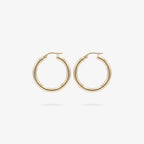 9ct Yellow Gold Tube Hoop Earrings