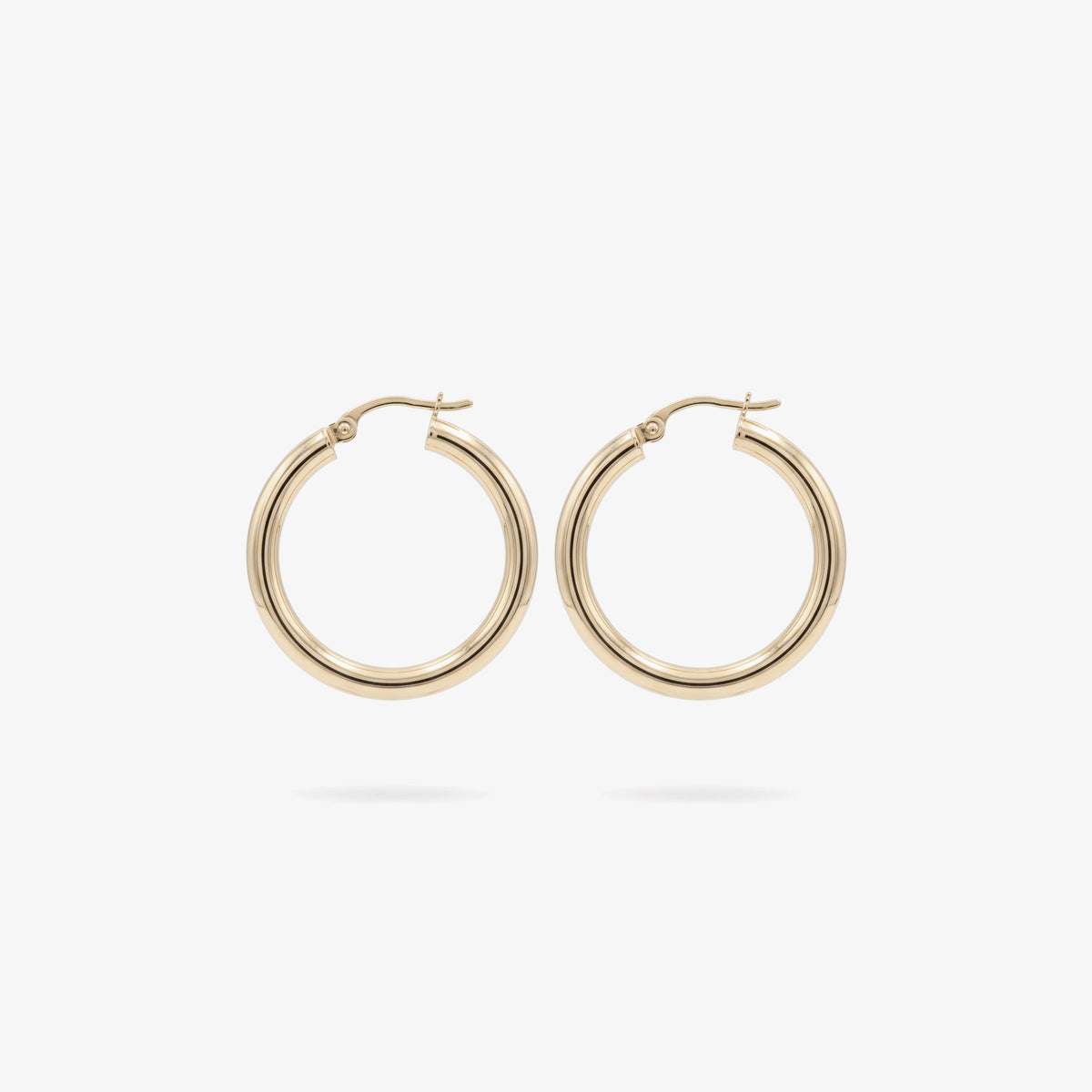9ct Yellow Gold Tube Hoop Earrings