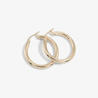 9ct Yellow Gold Tube Hoop Earrings
